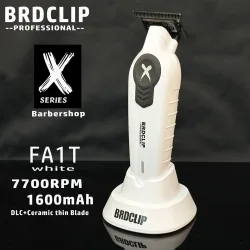 BRDCLIP, Neues Upgrade 7700 U/min BRDCLIP FA1T Weißer professioneller Haarschneider Barber Gradient 1600 mAh elektrischer Haarschneider mit Ladestation