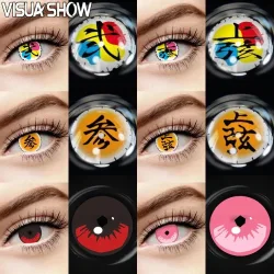 VISUASHOW Akaza Cosplay Farbige Kontaktlinsen 1 Paar für jährliche Nutzung, kleine Pupille, Anime-Kosmetik, Augenfarbenkontaktlinsen für Beauty-Make-up