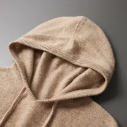 Herbst Winter Neue Merino Pullover männer 100% Wolle Mit Kapuze Kragen Gestrickte Pullover Casual langärmelige Hoodie