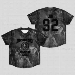 2026 Neues BTS World Tour Baseball-Trikot, Tie-Dye Marmor-Print Unverzichtbar für Fans