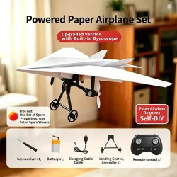 RC Elektrisches Papierflugzeug DIY-Set 2,4GHz Ferngesteuertes Fliegendes Papierflugzeug Bausatz Lernspielzeug