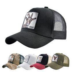 Modische Trucker-Kappen mit Stickerei-Tiere-Patch, vier Jahreszeiten, Snapback-Baseballkappe für Männer und Frauen, verstellbare Visiermütze