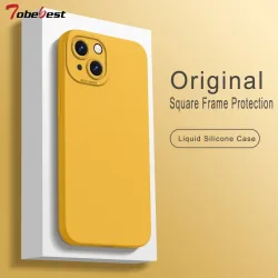Platz Rahmen Schutz Flüssigkeit Silikon Fall für Iphone 14 13 12 MINI 11 Pro XS Max XR X 8 7 plus SE 2020 Weiche Funda Abdeckung