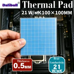 21W/mK Hochleistungs-Wärmeleitpad 100x100mm Silikon-Kühlpad 0,5/1,0/1,5/2,0/2,5mm für CPU GPU Laptop-Kühlkörper