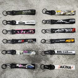 Neueste jdm Stil Auto Schlüssel bund Nylon Initiale d Geschenk Lanyard Schlüssel ring Auto Schlüssel Stahl Feder clip Schlüssel Starp Schlüssel Anhänger
