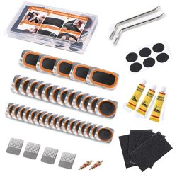 Fahrradreifen-Reparaturset mit vulkanisiertem Kleber und Flicken ? Fahrradschlauch-Pannen-Set für Mountainbikes/Straßenräder
