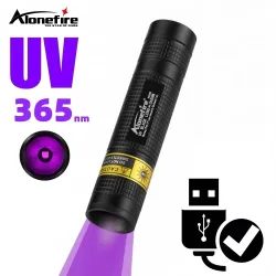 365nm Mini UV-LED Schwarzlicht-Taschenlampe USB-Aufladbar Nagellampe Haustierflecken-Lecksucher Erz-Geld-Skorpion-Detektionslicht