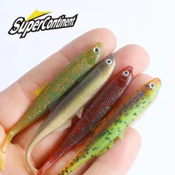 NEU Supercontinent Leanness ShadTeez 60mm/80mm Barsch Künstlicher Hecht Zander Raubfisch-Angelköder mit 3D-Augen Weicher Angelköder