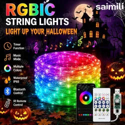 WS2812B Intelligente LED-Lichterkette RGBIC Dream Color Bluetooth APP Fernbedienung Wasserdicht für Heim-, Urlaubs- und Party-Atmosphären-Dekoration