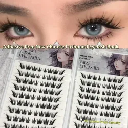 Selbstklebende, leimlose falsche Wimpern mit großer Kapazität, flauschige Fuchsenauge, natürliche Volumenwimpern, wiederverwendbar, einfache Entfernung