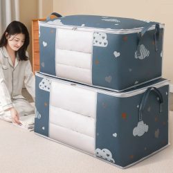 Kleideraufbewahrungstasche mit großem Fassungsvermögen und verstärktem Griff, geeignet für Decken, Bettwäsche, faltbar, mit stabilem Reißverschluss