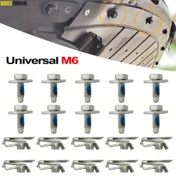 20 stücke/10 satz Universal Unter Motor Abdeckung Unterboden Clips M6 Körper Bolzen U-mutter Schrauben Retainer Splash schild Schutz