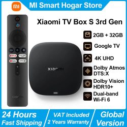 Xiaomi, Xiaomi TV Box S 3. Generation, Android Smart TV Box Media Player, 4K Ultra HD WIFI 6 Google TV, Dolby Vision HDR10+ Google Assistant