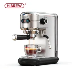 HiBREW Kaffeemaschine Cafetera 20-Bar Inox Halbautomatisch Superschlank ESE POD & Pulver Espressomaschine Heißwasser H11