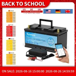 KEPWORTH 12V 100Ah LiFePO4 Bluetooth-Akku mit 100A BMS Deep Cycle Lithium-Akku für Wohnwagen, Camping, Boote, Wohnmobile