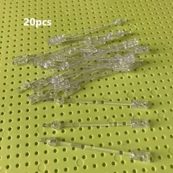 20 Stück MOC transparente Baustein-Puppenhalterung, ABS, Stützstange 1x12 mit 1x2 Lath-Lampenpfosten, DIY-Baustein-Zubehör