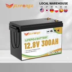 FLLYROWER 12 V 300 Ah LiFePO4-Lithium-Akku mit 200 A BMS-Energie-Tiefzyklen für netzunabhängige Wohnmobile, Solaranlage, Wohnmobil, Boot