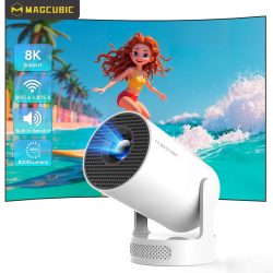 Magcubic HY300 Pro+ 8K Wifi6 Projektor 290ANSI Android 14 Dual WIFI Allwinner H726 BT5.4 1280x720P Heimkino Outdoor Tragbar
