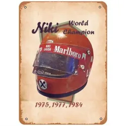 NONE, Niki Lauda Rennhelm Blechschild Motorsport Wandkunst Dekoration