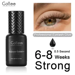 Gollee 0,5s Schnelltrocknender Wimpernverlängerungskleber Professioneller Wimpernkleber Hält 6-8 Wochen Wasserfester Wimpern-Superbonder