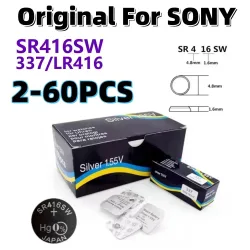2-60 Stück Original für SONY SR416SW Knopfzellenbatterie Uhrenbatterie Knopfzellen 623 D337 337 SP337 1,55V Einzelverpackung