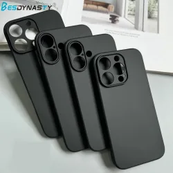 Luxuriöse Vollschwarze Silikon-Matt-Handyhülle für iPhone 18 Pro 17 16 15 14 13 12 11 Pro Max 16 15 14Plus Rückseiten-Abdeckung TPU Weiche Hülle