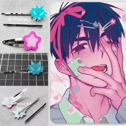 Alien Stage Ivan R6 Haarspange Cosplay Niedliche Kawaii Prop Kopfbedeckung Rosa Blume bis Haarspange Halloween Karneval Geschenke