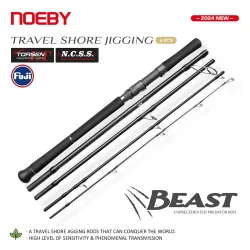 Noeby Beast Reise-Shore-Jigging-Angelrute 2,7m 2,9m Fuji Set Spinnruten Köder 80g 120g MH H Tragbare 5-teilige Ruten
