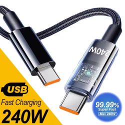 240 W Dual-Ladeleitung Typ-C USB C auf Typ C-Kabel Schnellladung Nylon geflochtenes TypeC-Datenkabel für Samsung Huawei Mi Laptop