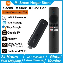 Xiaomi, Xiaomi TV Stick HD 2. Generation, Google TV Tragbarer Streaming-Mediaplayer, Bluetooth-Sprachfernbedienung, Dual-Band WLAN Google Assistant Smart TV Dongle