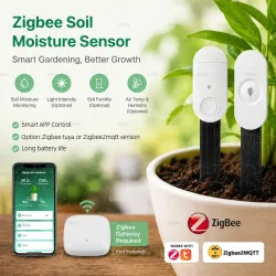 Zigbee Bodensensor Feuchtigkeits- und Temperaturmessgerät Licht- und Fruchtbarkeitsmesser Garten- und Hausautomatisierung TUYA&Zigbee2MQTT Optional