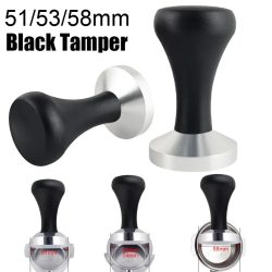 1PC 51/53/58mm Espresso Tamper mit Schwarz Holz Griff, Distributor Kaffee Tampers Für 51/54/58mm Siebträger Kaffee Werkzeuge