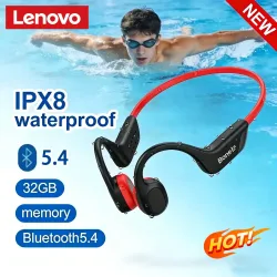Lenovo, Lenovo Knochenleitungs-Kopfhörer Bluetooth 5.4 Mit Mikrofon Wasserdicht Fitness Kabellos Schwimmen Sport-Kopfhörer Neu 2026