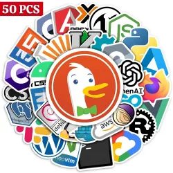 Cartoon-Programmiaturaufkleber, IT-Entwickler, Nutzungssprache, PVC, wasserdicht, für Laptop, Notebook, Koffer, Telefon, Kühlschrank, Skateboarden