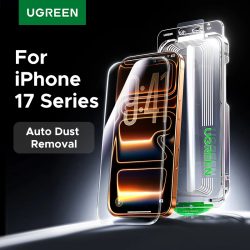 UGREEN 2PCS Automatische Staub-freies Screen Protector Für iPhone 17 Pro Max Gehärtetes Glas Für iPhone 17 16 Pro 17Pro Air Telefon Film