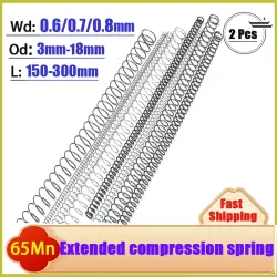 65 Mn Drahtdurchmesser 0,6/0,7/0,8 mm Federstahl-Druckfeder verlängerte extra lange Druckfedern Außendurchmesser: 3?18 mm Länge: 150?300 mm
