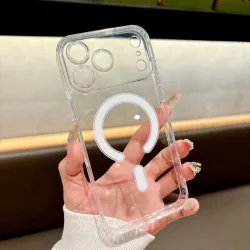 Für Magesafe Magnetische Transparente Kabellose Ladehülle für iPhone 11 12 13 14 15 16 Plus 17 18 Pro Max Stoßfeste Acryl-Schutzhülle