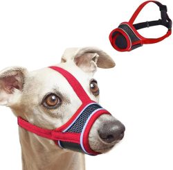 Hundemaulkorb, atmungsaktives, trinkbares Netzmaulkorb, gegen Beißen, Bellen, Kauen, Pflege, Maulkorb mit verstellbarem reflektierendem Riemen