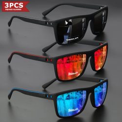 2025 Neue polarisierte Sonnenbrille mit quadratischem Rahmen, hochwertige Federscharniere, mehrfarbige beschichtete Gläser für Urlaub, Fahren, Angeln, UV-P