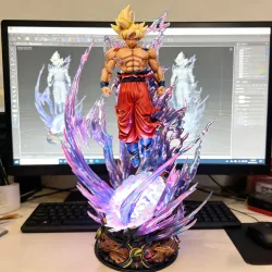 3 Arten 23cm Anime Dragon Ball Son Goku Actionfiguren Ultra Instinct Super Saiyajin Statue PVC Leuchtmodell Spielzeug Geschenke
