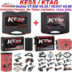 2026 EU Red Kess V2 V5.017 Online 2.80 KTAG 7.020 2.25 mit Murata Filter OBD 2 Auto LKW ECU Chip Tuning Unbegrenztes Reparaturset