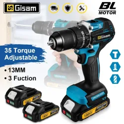 GIsam 13mm Elektrischer Bohrer Bürstenloser Schlagschrauber Doppelgeschwindigkeit 35+3 Drehmoment Kabelloses Elektrowerkzeug für Makita 18V Akku