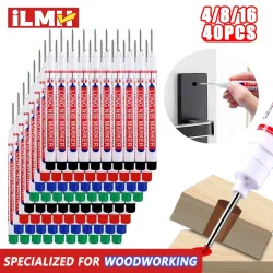iLMH, iLMH 4?40 Stück Marker mit langem Spitzenkopf für tiefe Löcher, für Metall, Perforationsstift, wasserdicht, für Badezimmer, Holzbearbeitung, Dekor, Mehrzweckwerkzeug