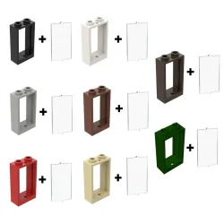 20 Stück MOC-Teile 60593 Fenster 1 x 2 x 3 kompatibler Ziegel DIY-Bausteinpartikel nützliches Gehirnspielzeug für Kinder