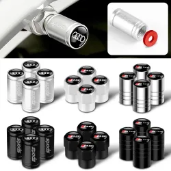 4 Stück 3D Aluminium Auto-Rad-Reifen-Luftventilkappen für Audi Sline A1 A2 A3 A4 A4L A5 A6 A7 A8 A8L TT Q1 Q2 Q3 Q4 Q5 Q6 Q7 Q8 B2