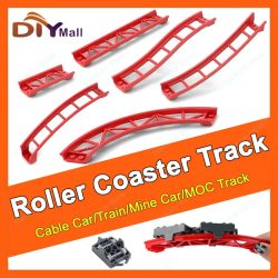10PCS Achterbahn Track Schienen MOC Bausteine Kompatibel 26022/25059/25061/34738 Modell Eisenbahn Stadt Zug Technische Teile