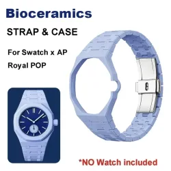 Biologisches Keramik-Uhrengehäuse & Armband-Modifikationsset für Swatch x AP Royal POP Uhr, langlebiges Ersatz-Upgrade-Kit
