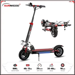 SUNNIGOO, SUNNIGOO Elektroroller für Erwachsene, 10 Zoll Offroad, 48V Lithium-Akku, Höchstgeschwindigkeit ? ? 45km/h E-Scooter mit Sitz, faltbar, große Reichweite, starker Antrieb, gute Steigfähigkeit, tragbar,