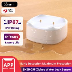 SONOFF SNZB-05P Zigbee 3.0 Wasserlecksensor, Lecks- und Tropferkennung, Echtzeit-Warnungen, unterstützen Heimassistent, Google Alexa