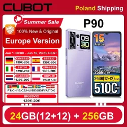 [Versand aus Polen] Cubot P90 Smartphone 5100mAh Android 15 24(12+12)GB + 256GB 6,88